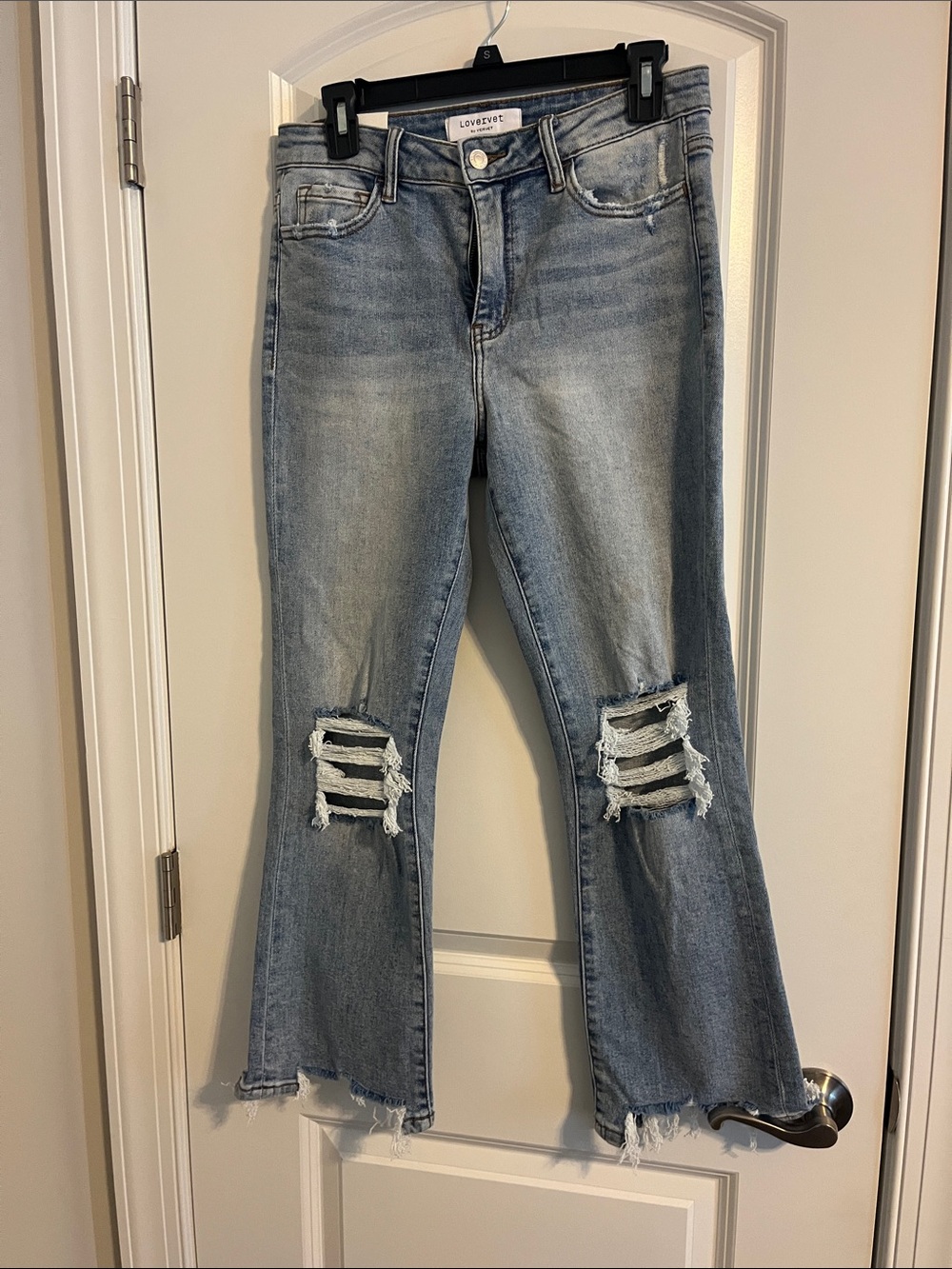 Loveret Light Blue Distressed Cropped Jeans 28/7